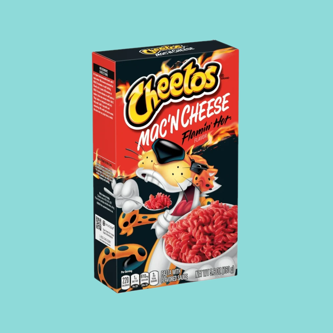 Mac’n cheese Cheetos flamin hot